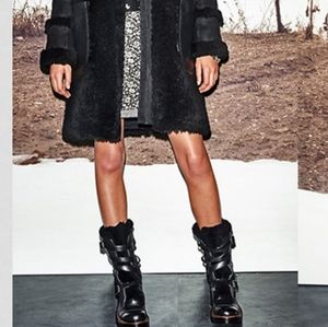 Coach leather moto boot